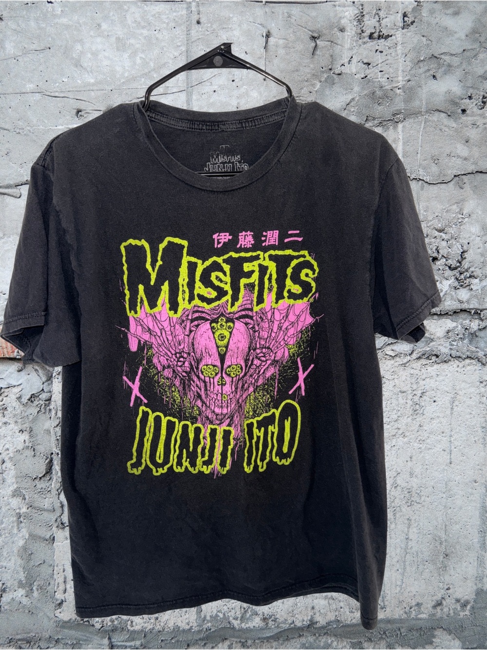 Ripple Junction Black Misfits Junji Ito Logo Tee
